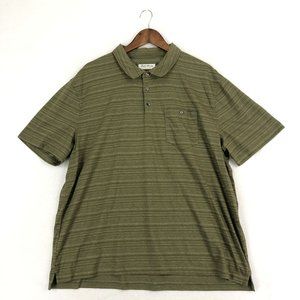 English Laundry Men's Size XX-Large Green Striped Short Sleeve Polo Shirt